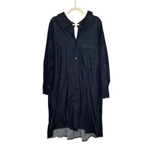 TOMBOY Oversized Denim Button Front Dress One Size